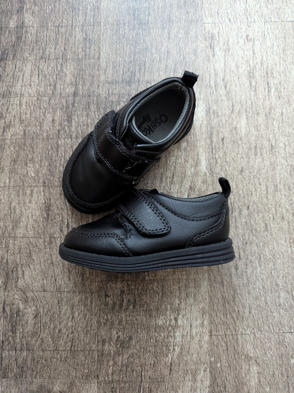 OshKosh B'gosh Black Kids Velcro Dress Shoes